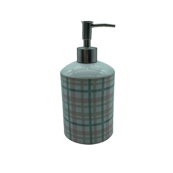 Threshold Soap Pump Pink Cream Green Ceramic Metal - Picture 1 of 9